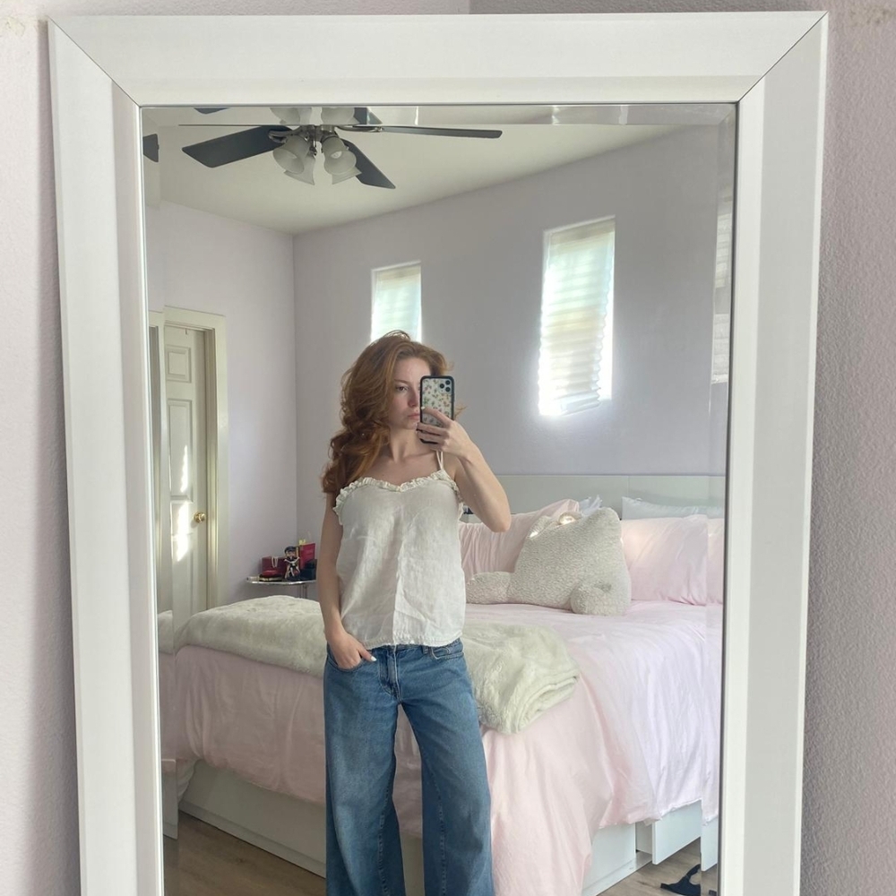 Zara Cream Lace Detail Top - Picture 2 of 5